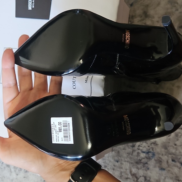 Moschino Patent Leather Pointed Toe Stiletto Boot – Black, 36.5 - Picture 8 of 9